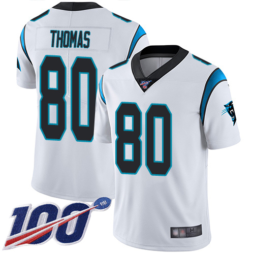 Carolina Panthers Limited White Youth Ian Thomas Road Jersey NFL Football #80 100th Season Vapor Untouchable